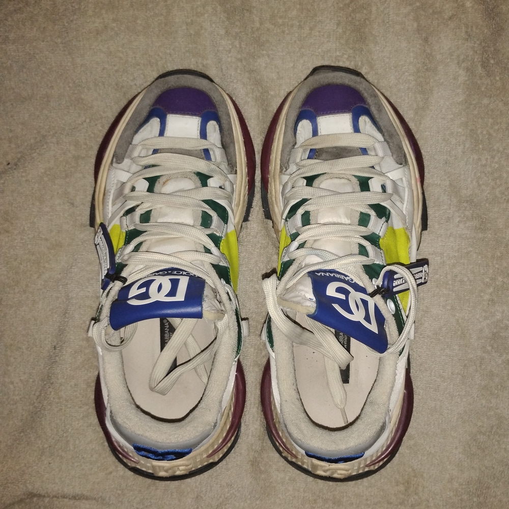 Dolce & Gabbana Multicolor Sneakers with Purple and Green